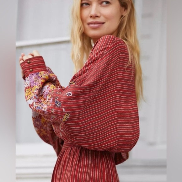 Anthropologie Red/Floral Jumpsuit - Picture 2 of 7